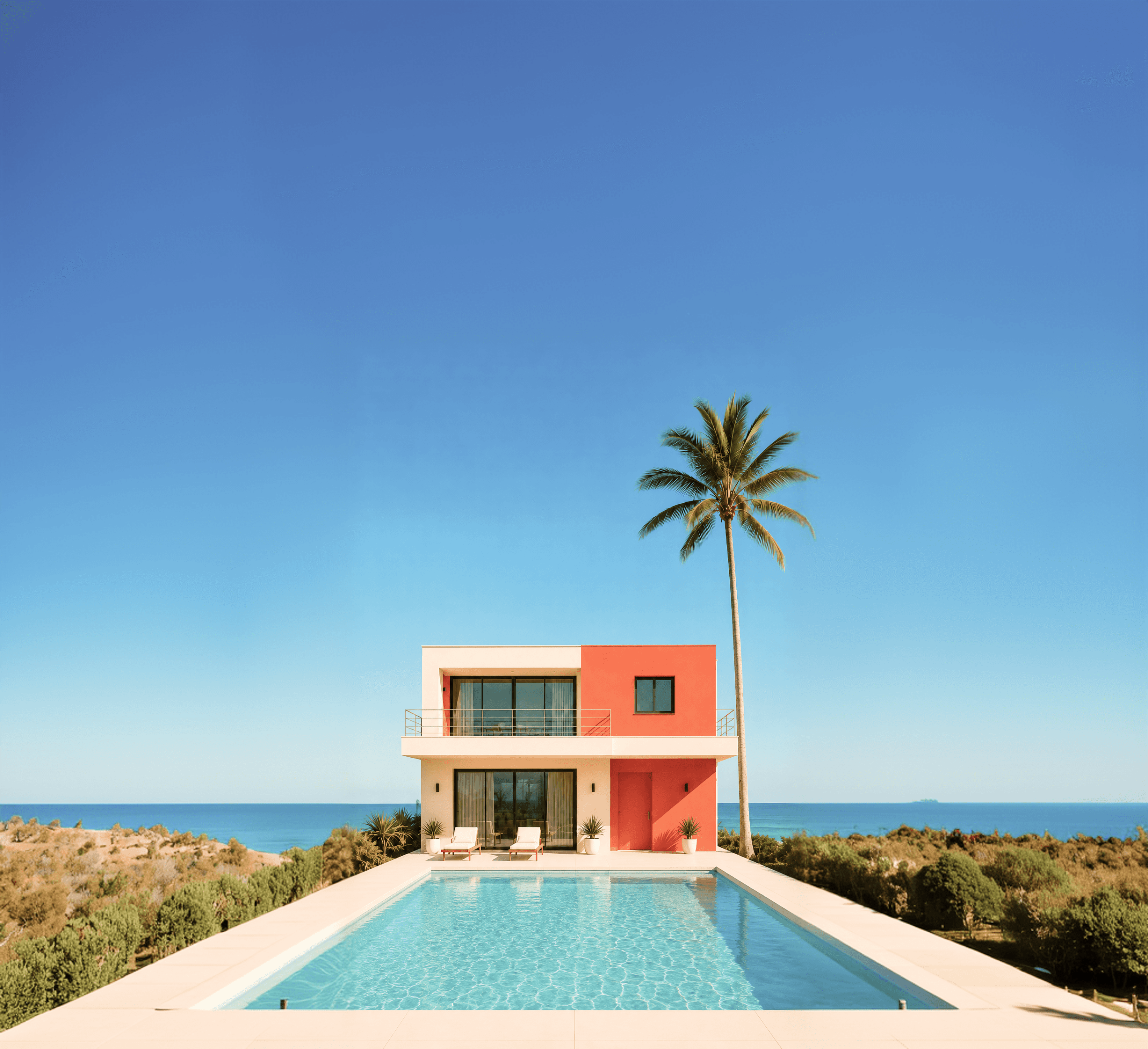 Coastal property background